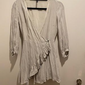 Zara white polka dot romper